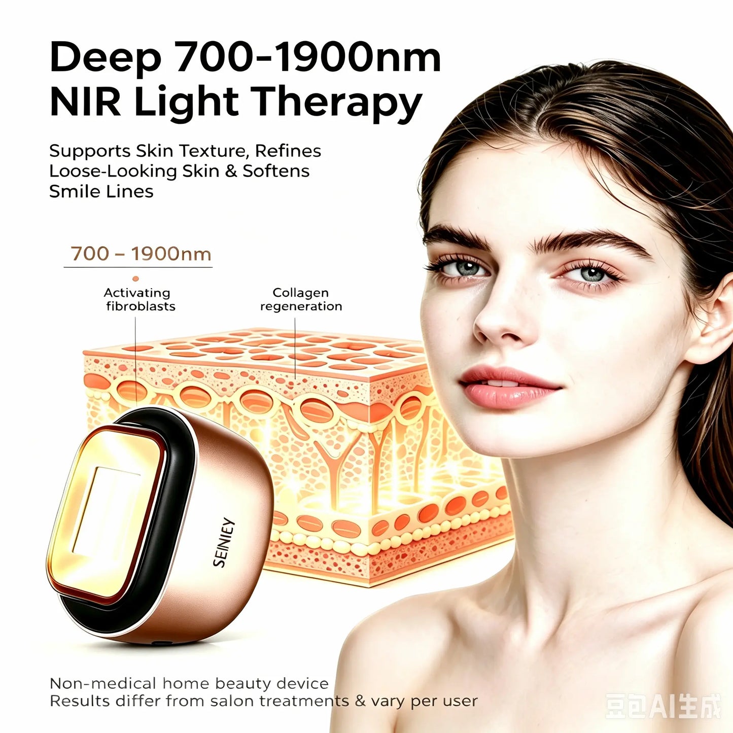 SENNEY™ NIR S2 At-Home NIR Light Device with Synchronized Cooling | Skin Tone & Texture Refinement