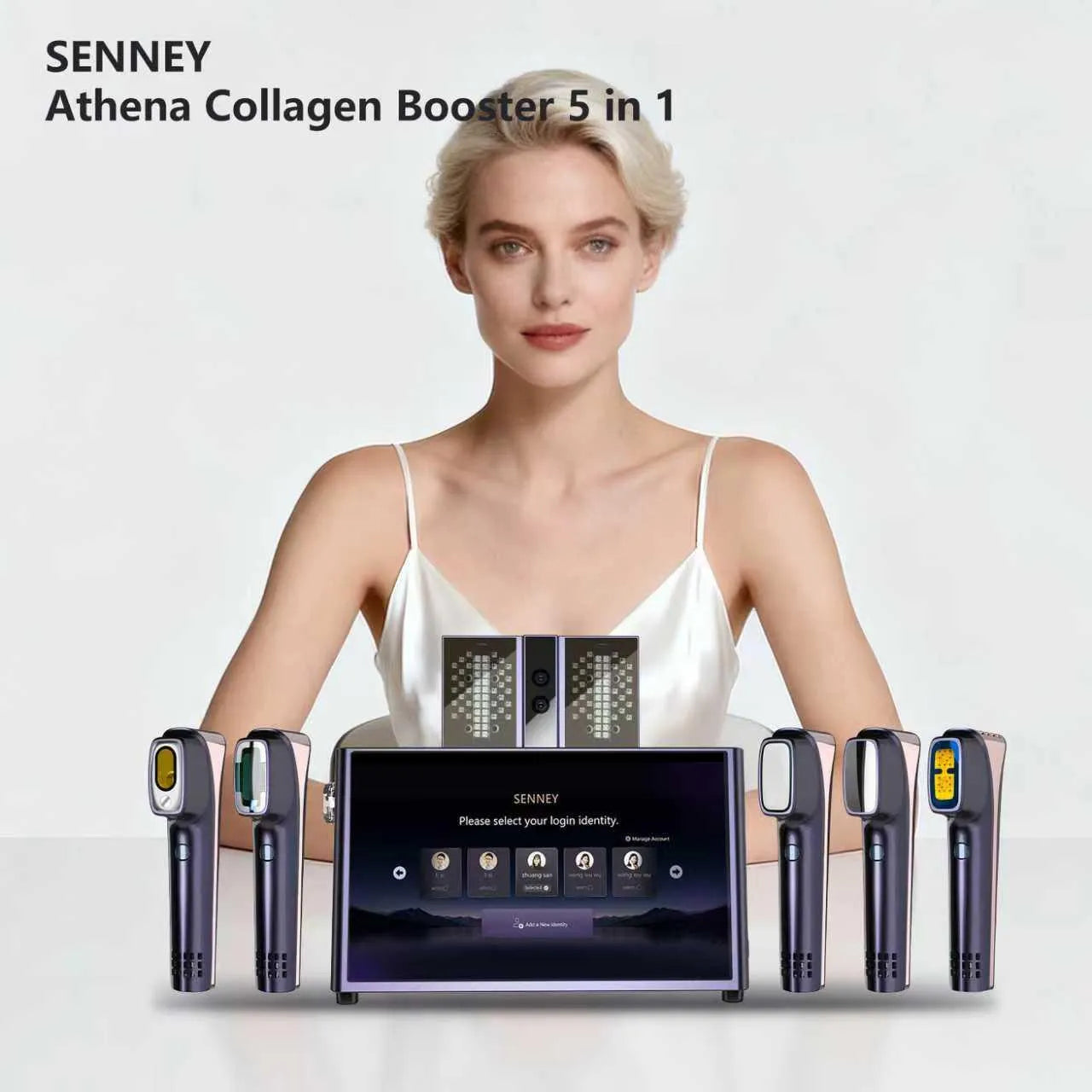 Senney™ Athena 5-in-1 AI Skin Analyzer & Beauty Device • Lift • Brighten • Rejuvenate